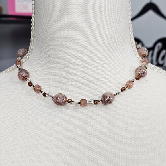 Jean Andre Firenze Italy Maurino Glass Beads Single Strand Y2K Chocker Necklace - Picture 1 of 6